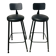Pair of black bar stools in industrial and contemporary style.