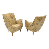 Attributed to Gio Ponti Mid-Century Modern Italian Armchairs by ISA, 1950s