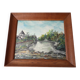 Tableau huile sur panneau paysage signé