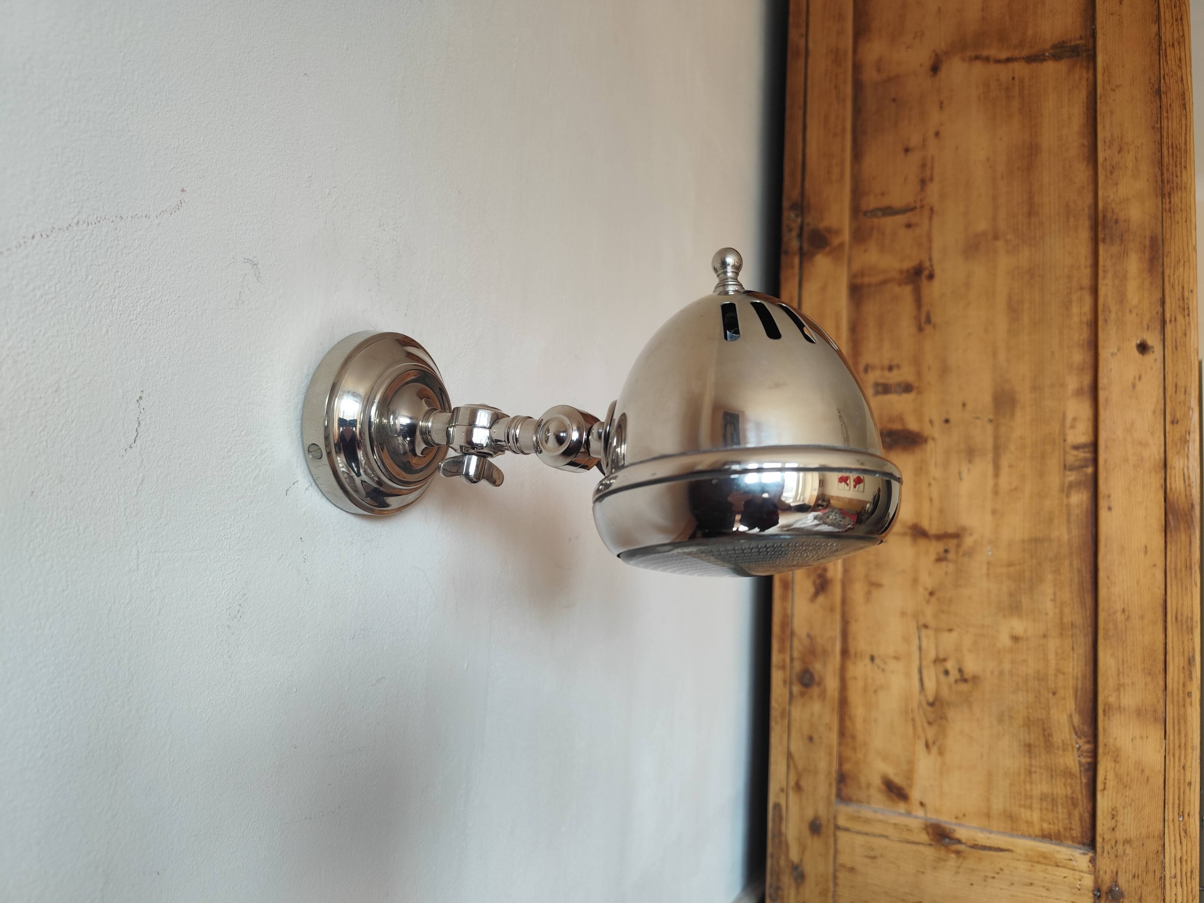 Adjustable brushed metal spotlight - articulated headlight lamp