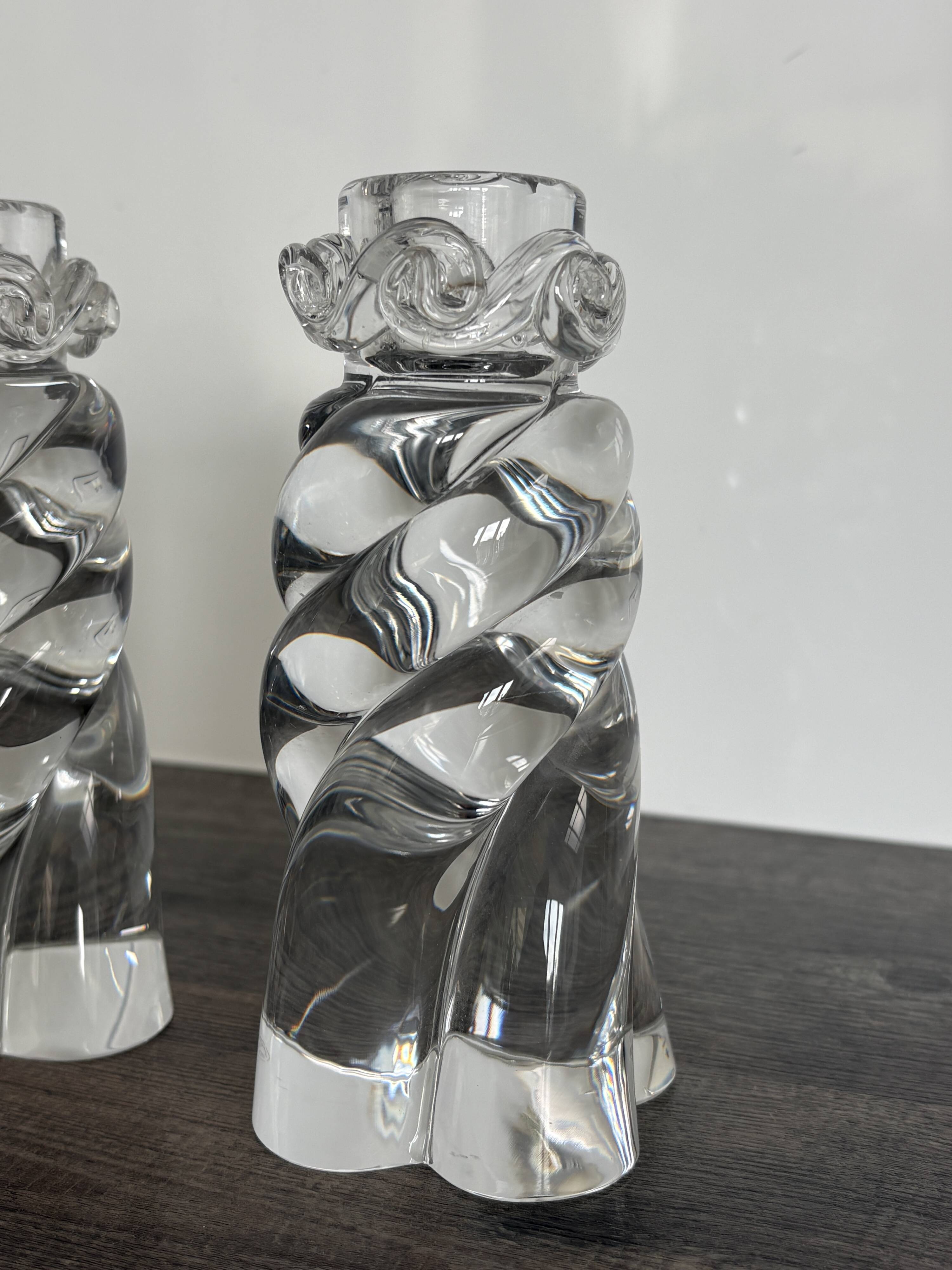 Pair of signed Baccarat Aladin candlesticks