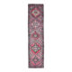 Vintage Turkish Oushak Handmade Wool Cotton Purple Runner 83x345