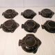 Set of 7 fish-shaped plates signed MARIUS GIUGE circa 1970