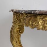Louis XV period carved and gilded wooden console. Circa 1880.