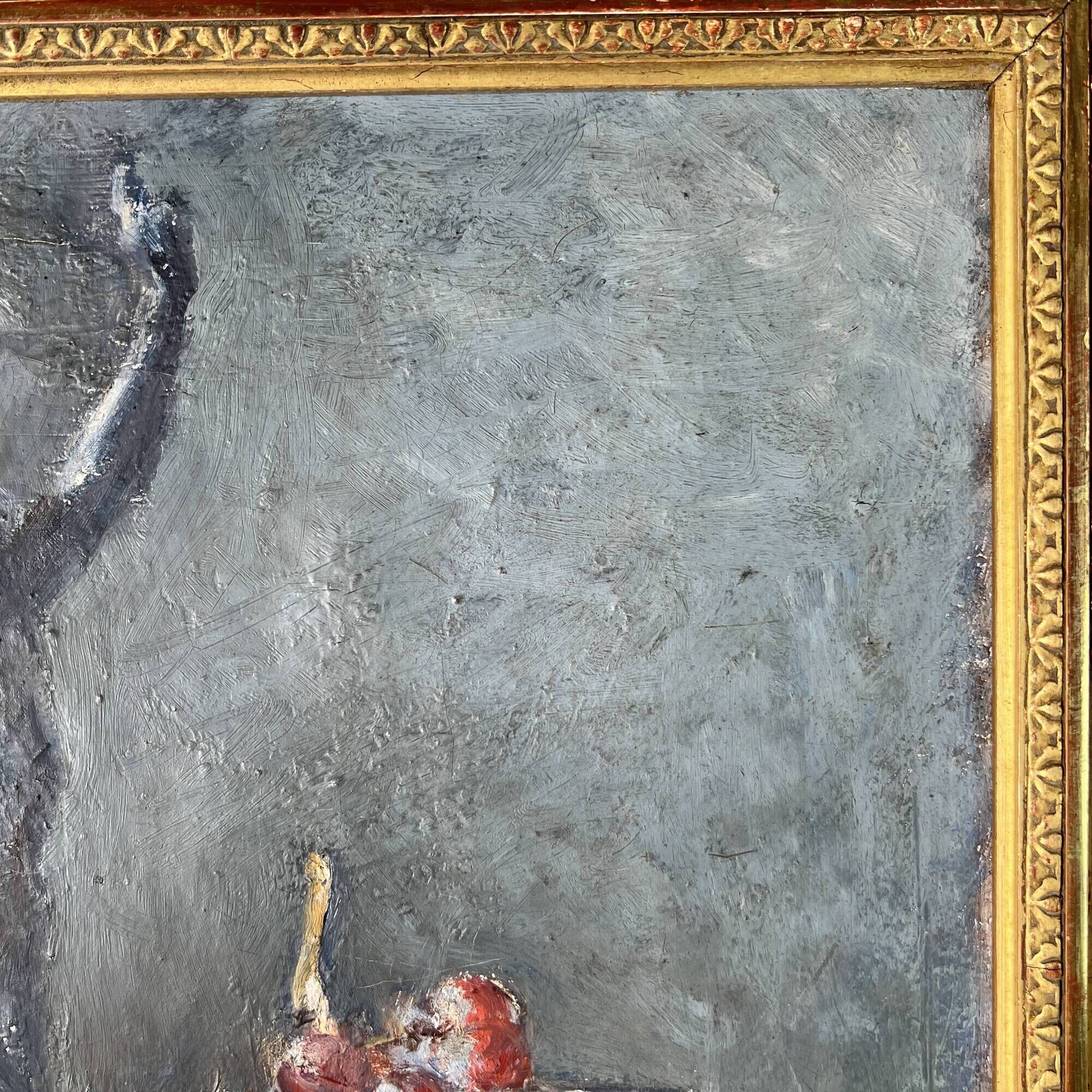 Henri duvoisin 1877-1959 oil on canvas still life empire frame, bacchus