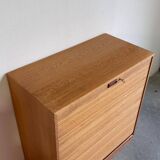 Vintage tambour cabinet - archive in oak