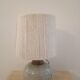 Lampe vintage en grès émaillé avec abat-jour en corde