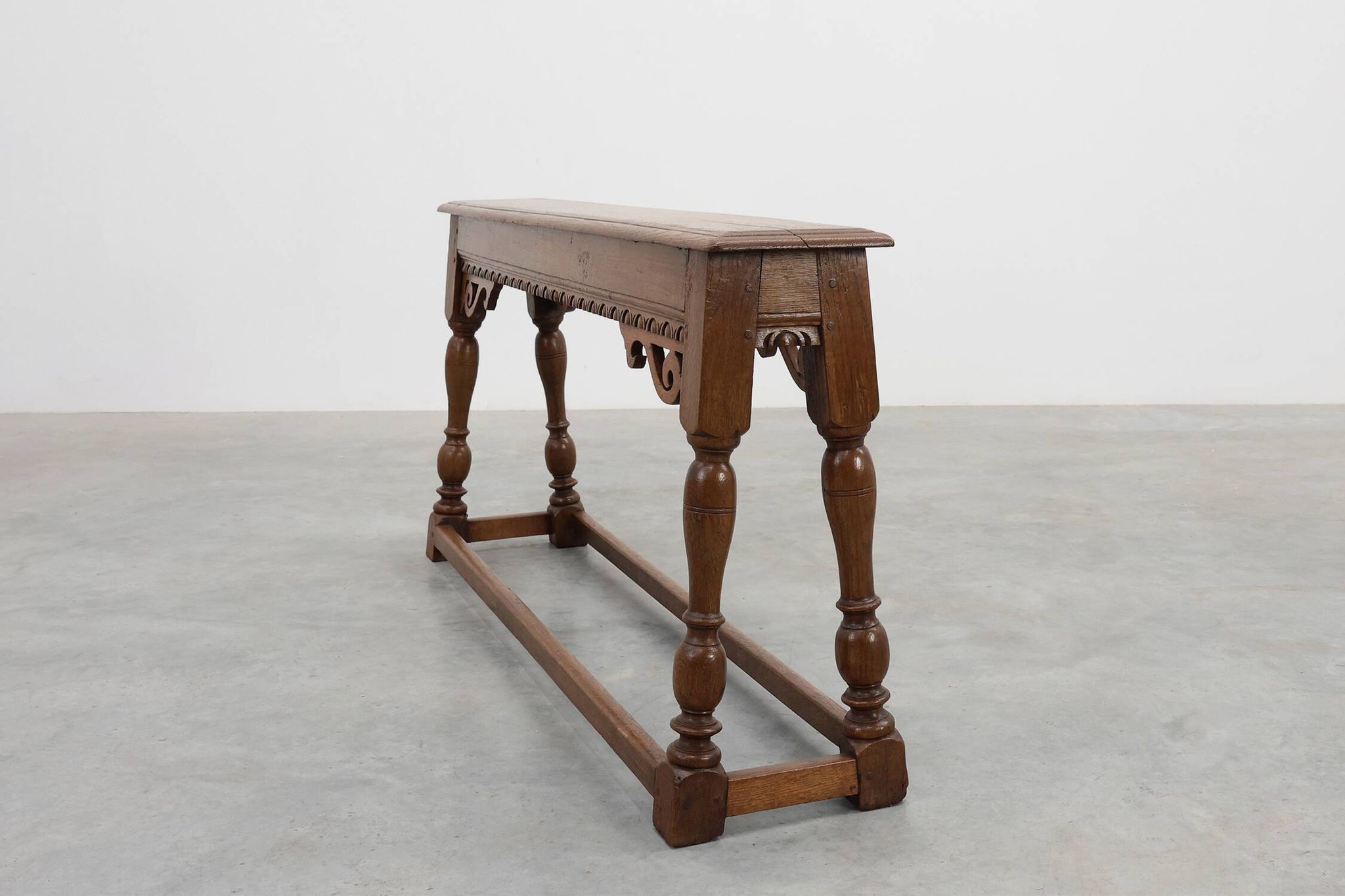17th century Jacobean carved oak bench, UK