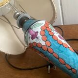 Antique table lamp in Limoges porcelain and gilded bronze