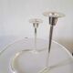 Double candle holder BMF silver metal design 70s
