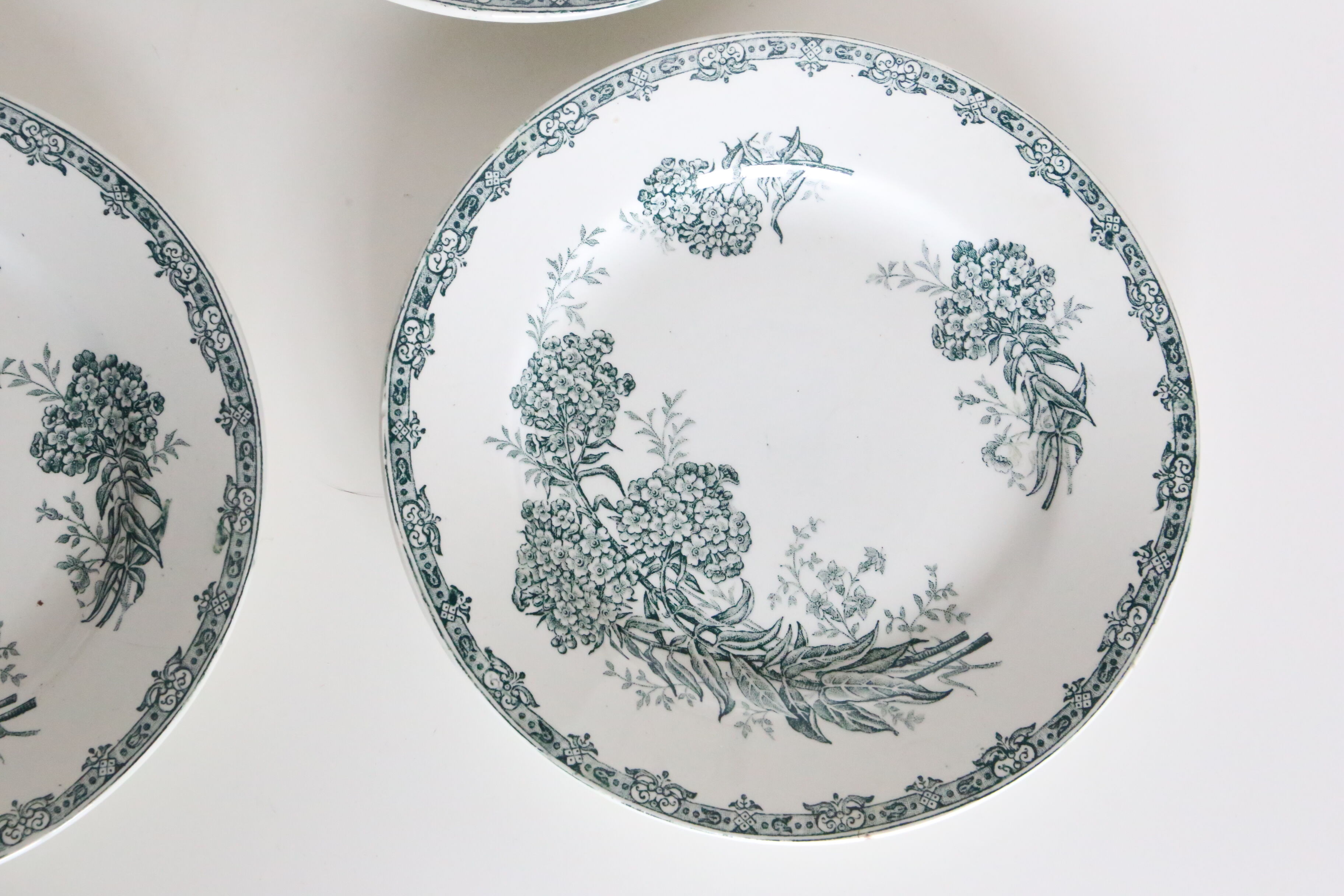 Set of 4 flat plates Terre de Fer, Saint Amand, Daisy