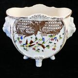 Old small pot cache or gardener in faience FIVES LILLE