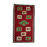 175x100 hand-woven red wool Kilim carpet