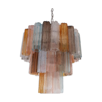 Multicolor “tronchi” murano glass chandelier