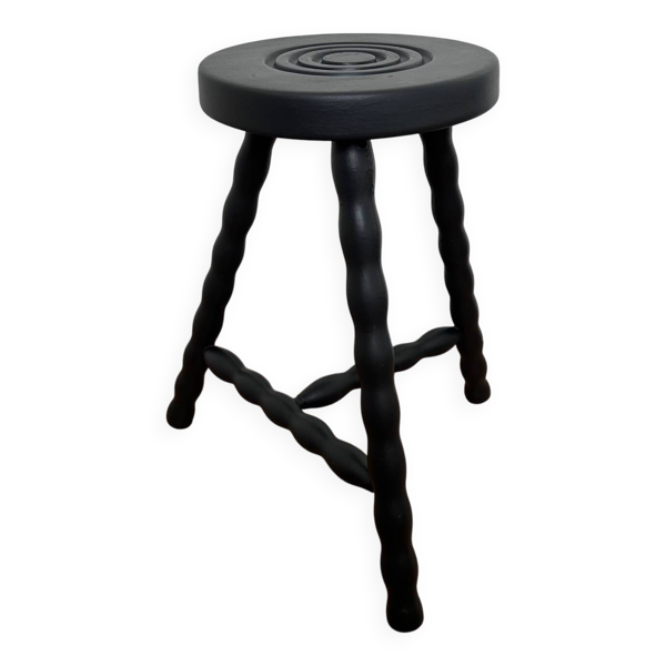 Tabouret tripode pieds bobines