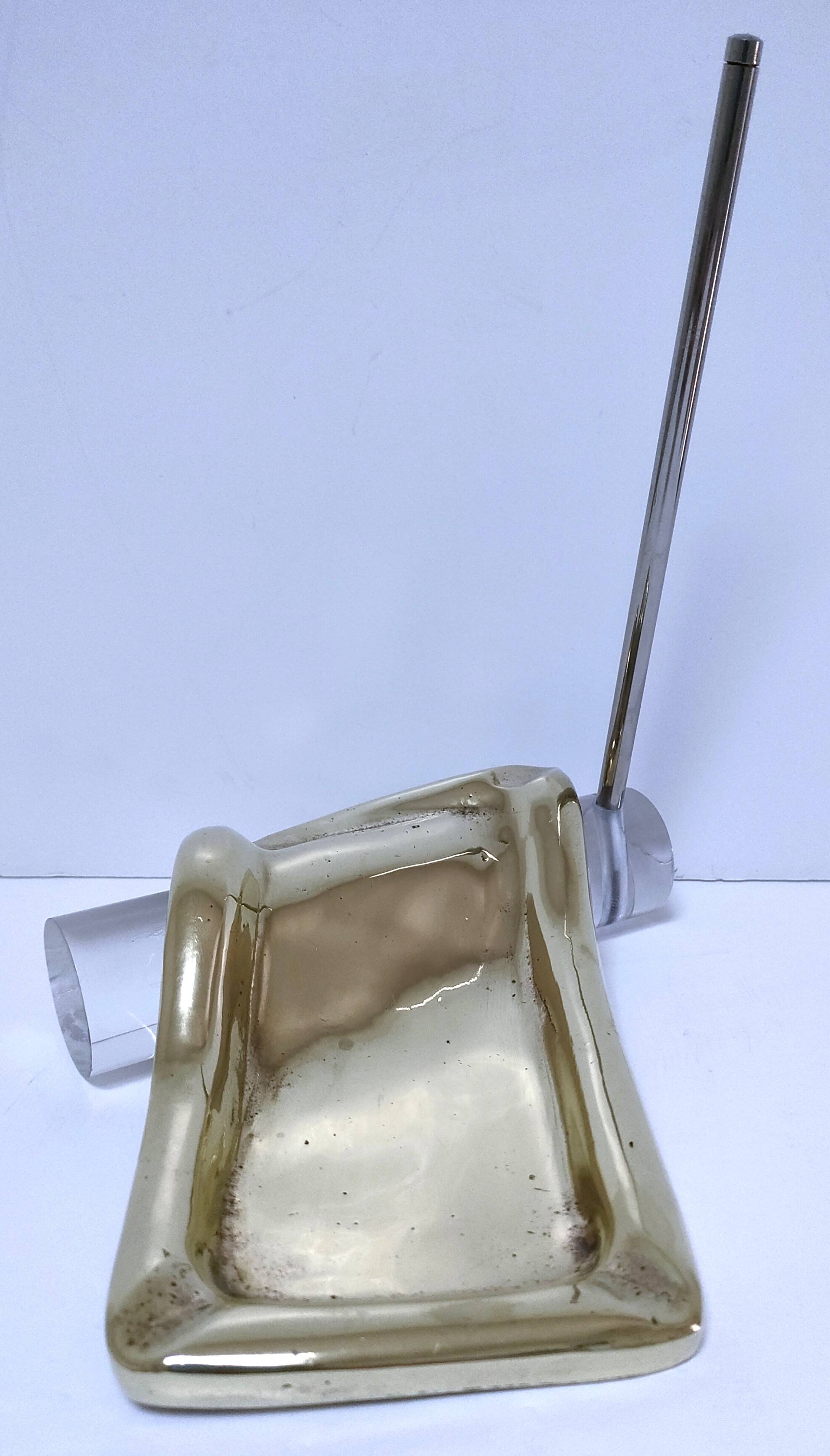 Bronze glass pen holder sculptural design