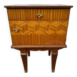 Table de chevet ancienne art déco en marqueterie