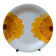 Vintage round serving dish with yellow flowers, Ironstone, 1970s, Italy.