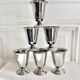 6 vintage stainless steel ice cream cups in the shape of a tumbler.