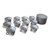 Set of 11 cups and saucers