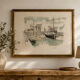 Lithographie originale signée Rolf Rafflewski – Le Port de Lesconil