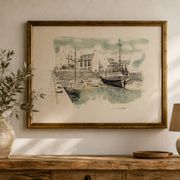 Lithographie originale signée Rolf Rafflewski – Le Port de Lesconil