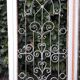 Window frame 179x88cm walnut oak wrought iron grille opening glass panel