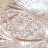 Square tray in Bohemian crystal, hand carved.