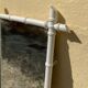 Wooden mirror old bamboo style vintage white ice mercury