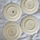 Set of 5 vintage earthenware flat plates stamped Longchamp beige color classic style