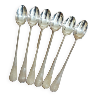 Ercuis baguette model, 6 silver-plated cocktail spoons with case
