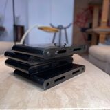 Black magazine holder "Kartell" by Giotto Stoppino, Italy 1970