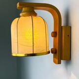 Cocoon wall lamp, resin and pine, Italy, Circa 1970's