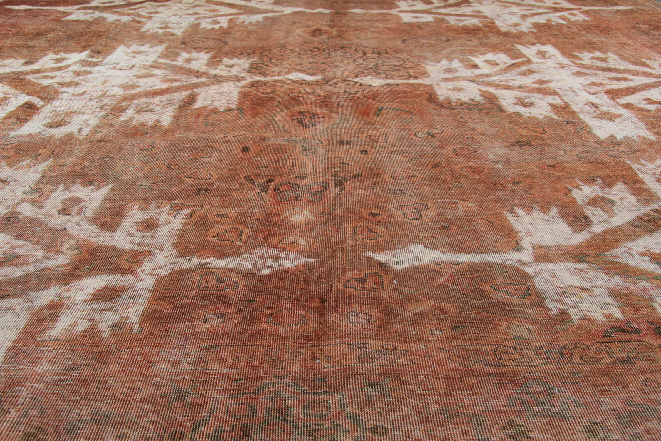 Vintage persian overdyed carpet hamdade oriental rust wool area rug- 295x360cm