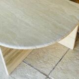 Vintage side table in travertine, circa 1980s.