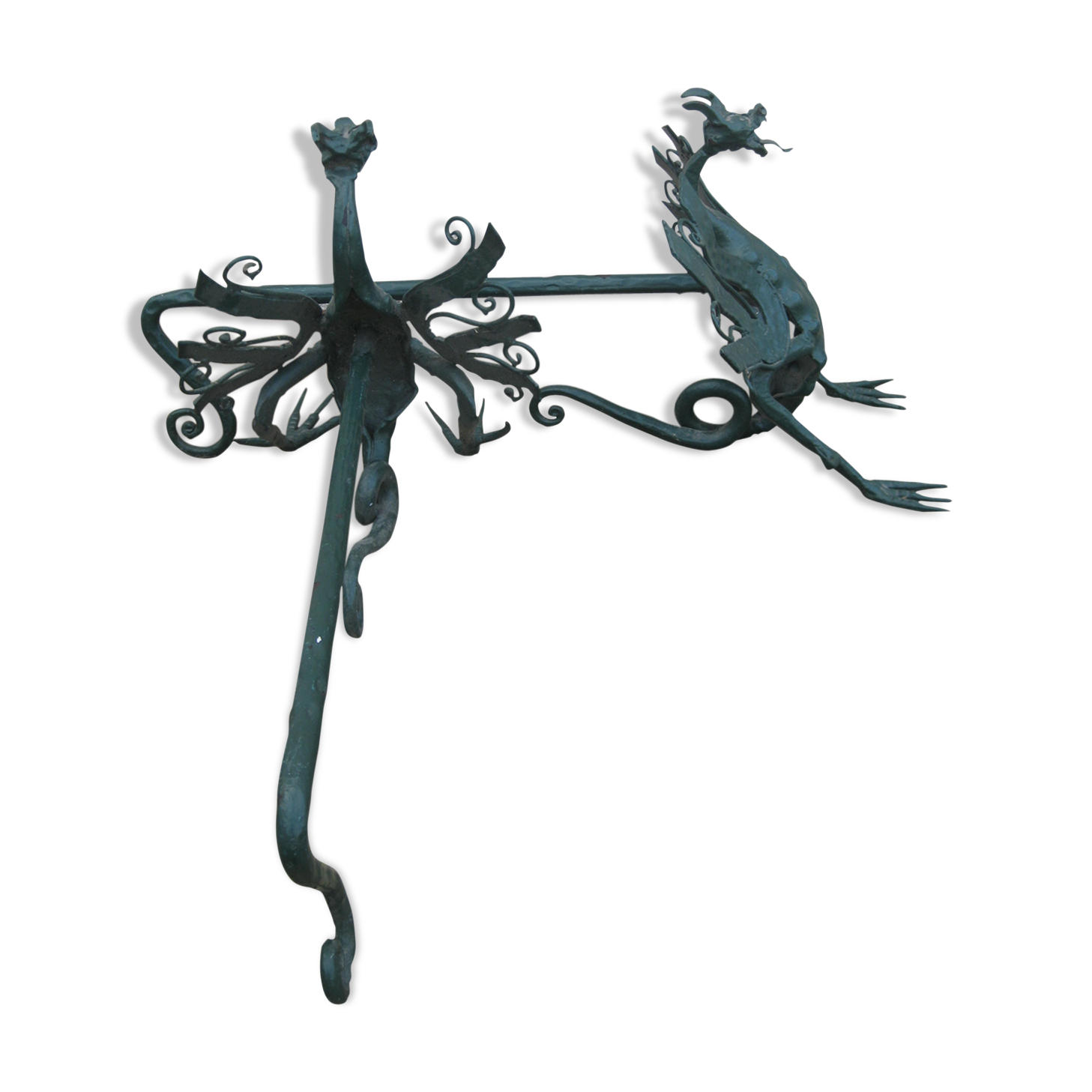 Pair of vintage dragon chenets