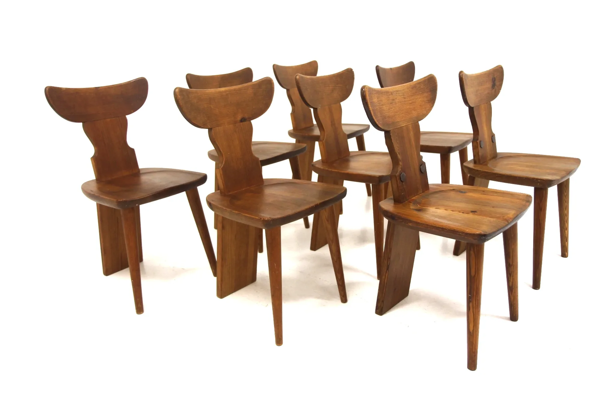 Dining table and 8 chairs "Ängåsen", Sportstugemöbel, Sweden, 1940