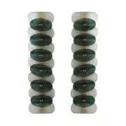Mid Modern Green And White Murano Glass and Brass Italian Wall Sconces