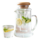 Borosilicate glass pitcher with infuser and wooden lid #PIMR