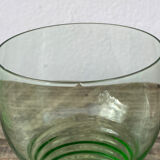 5 vintage green blown glass water glasses