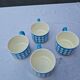 Set of 4 large ceramic mugs with a bird pattern - retro style