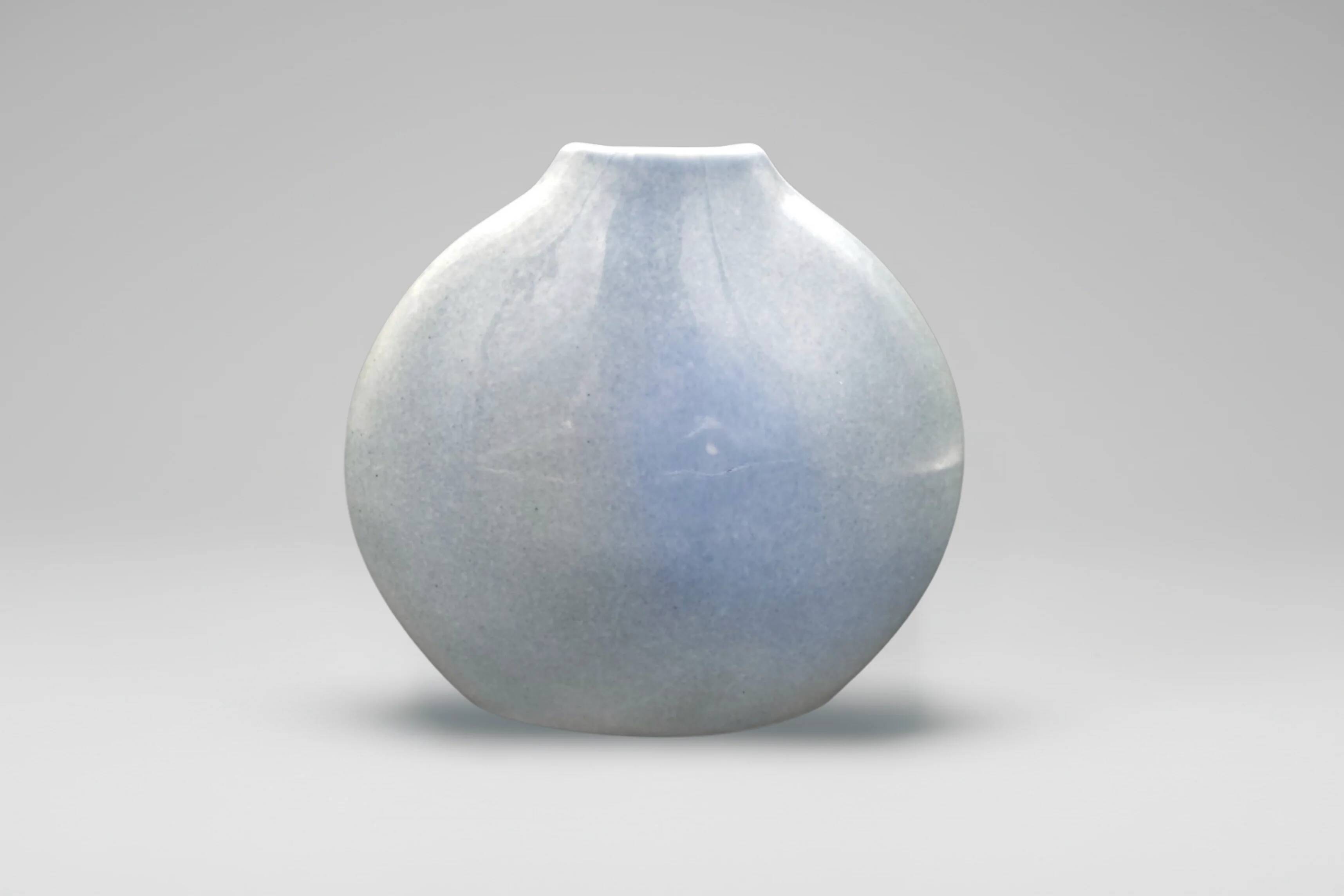 Vase en porcelaine Virebent – paysage minimaliste, France, années 1970