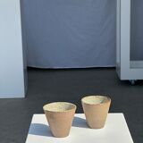 Lot de 2 tasses / mug en céramique indonésienne (mat brun)