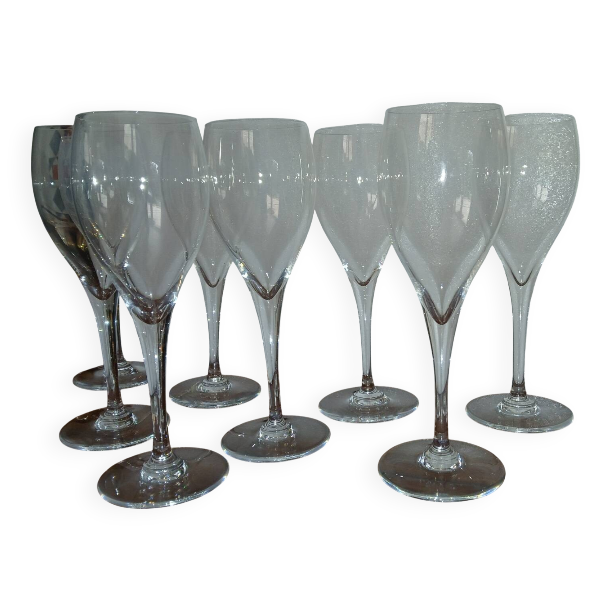 8 Baccarat water glasses signed Saint Remy model