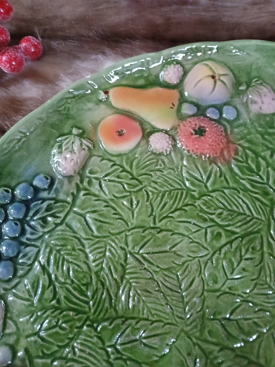 Large antique earthenware dish