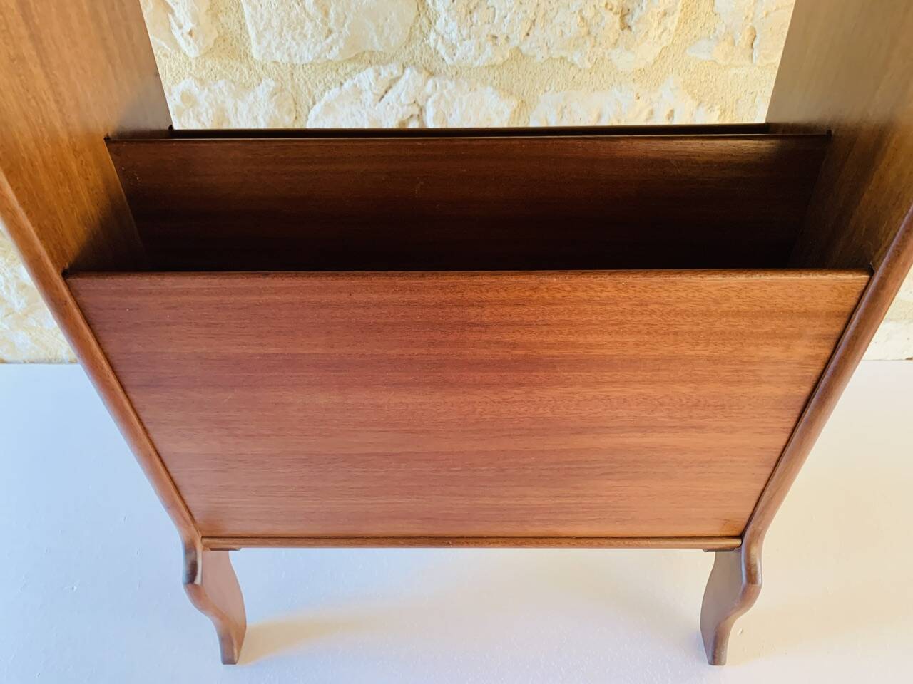 Vintage side table with magazine rack, 1960s