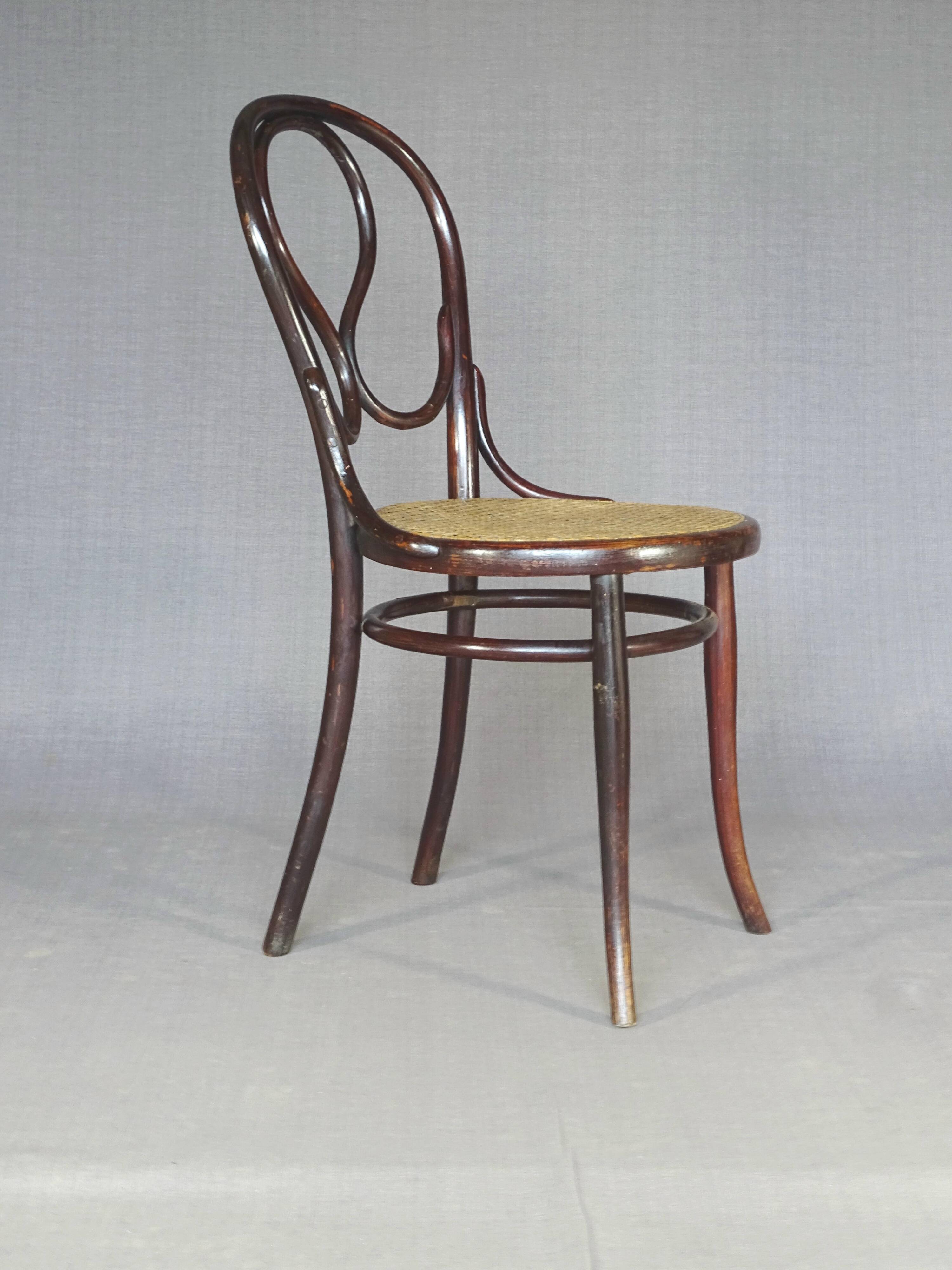 Bistro chair No. 20 by Thonet, in rosewood style, circa 1890.