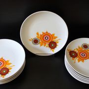 6 70's dessert plates in Winterling Bavaria porcelain