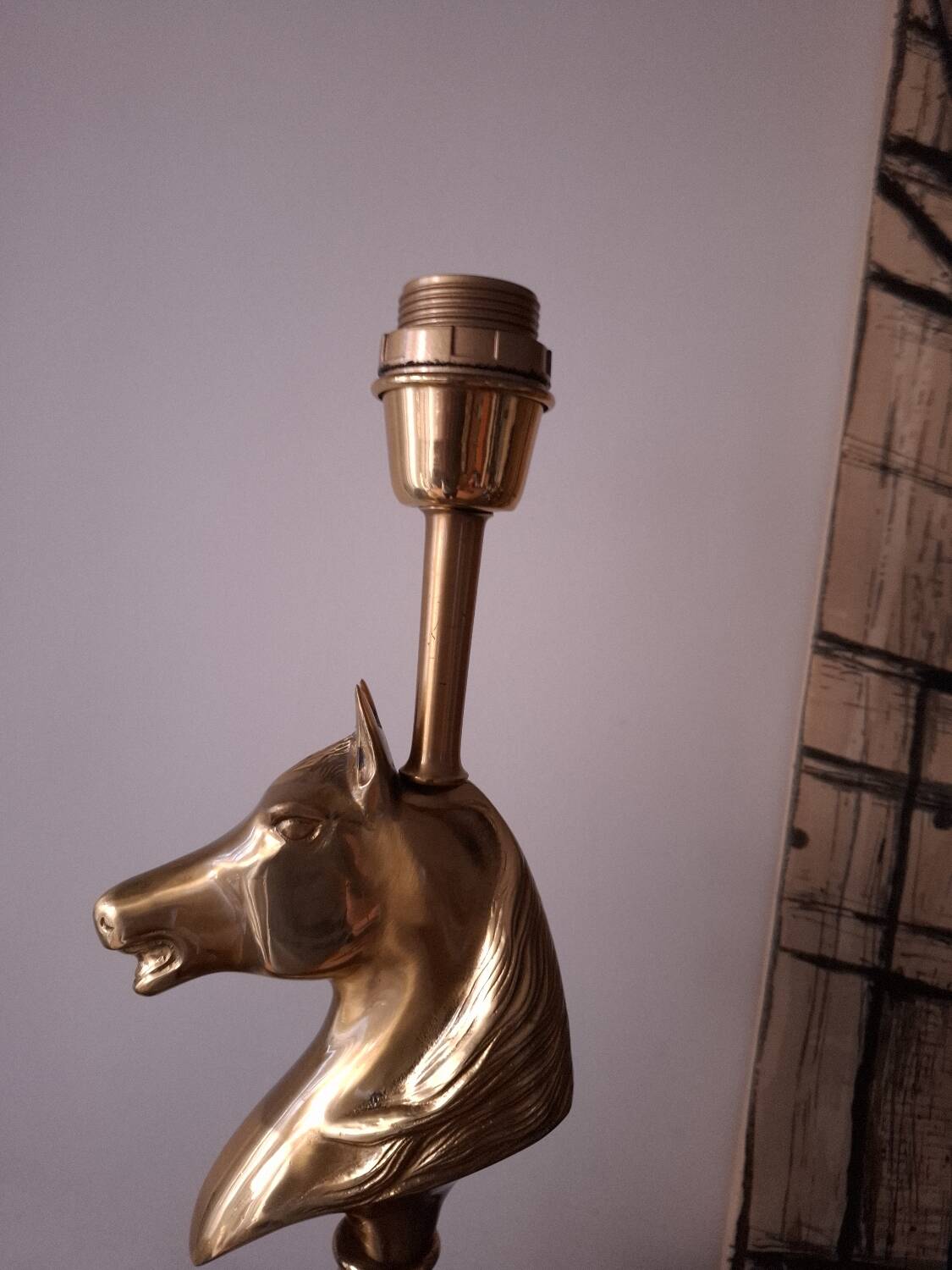 1980s horse head table lamp