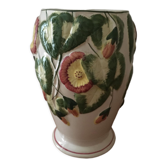 Vase in slip with numbered floral motifs